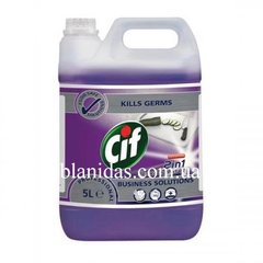 Засіб для очищення та дезінфекції поверхонь-Cif Professional 2in1 Cleaner Disinfectant conc, 5L
