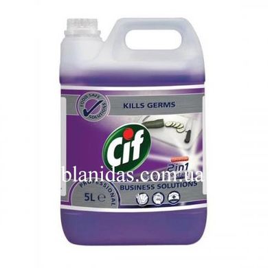 Засіб для очищення та дезінфекції поверхонь-Cif Professional 2in1 Cleaner Disinfectant conc, 5L